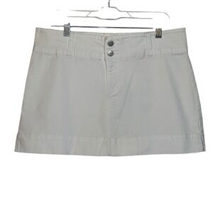 Jordache Denim‎ Mini Skirt White Stretch Casual Cute Skater Girl Size 13/14